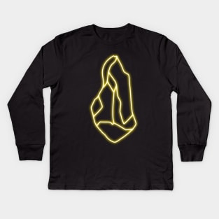 Yellow Crystal Neon Sign Kids Long Sleeve T-Shirt